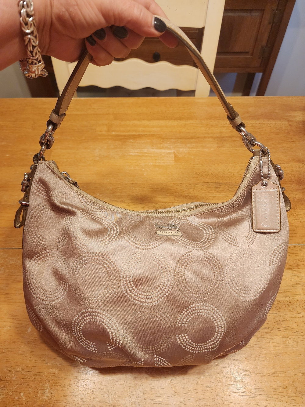 Coach Madison Dotted Op Art Convertible Hobo Bag